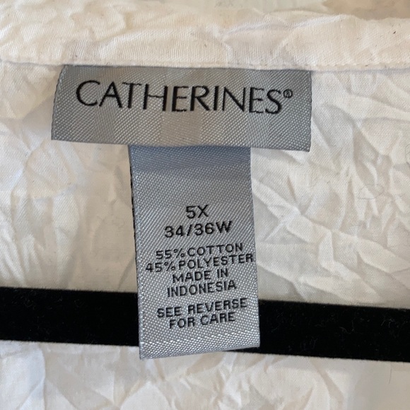 Catherines White button down top PLUS Size 5X - Picture 2 of 3